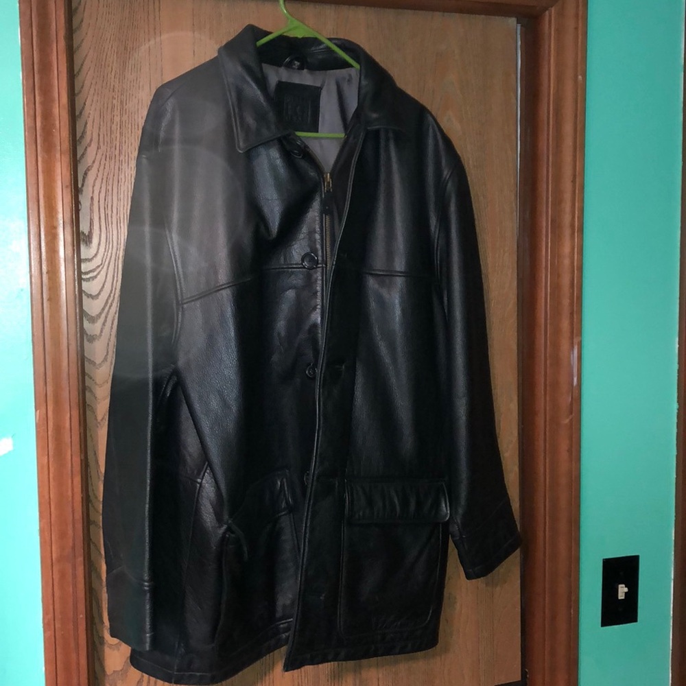 Men’s M Black Leather Jacket heavyweight